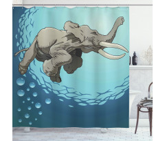 Elephant in Tropic Ocean Shower Curtain