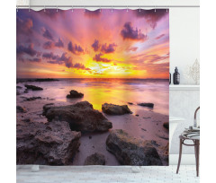 Sunset Idyllic Beach Shower Curtain