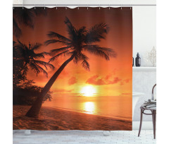 Twilight Coconut Palms Shower Curtain