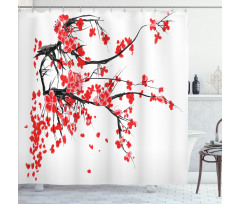 Japanese Spring Blooms Shower Curtain