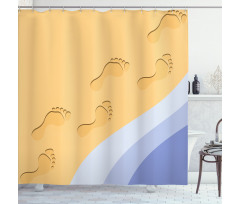 Footprints Sand Seaside Shower Curtain