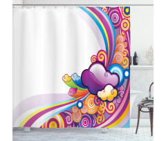 Rainbow Colored Clouds Shower Curtain