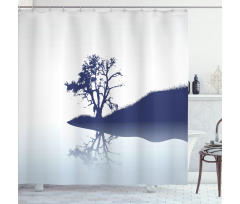 Lonely Tree by Lake Shower Curtain