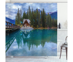 Lake Scenery Cottage Shower Curtain