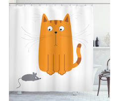 Kitty Fun Humor Kids Shower Curtain
