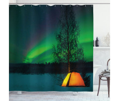Camping Tent Field Shower Curtain