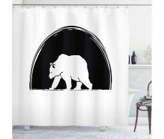 Big Polar Bear Walking Shower Curtain