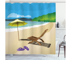 Sunshine Sand Waves Shower Curtain