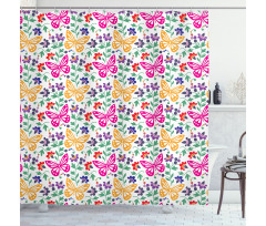 Vibrant Summer Blooms Shower Curtain