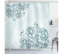 Shabby Plant Petals Swirl Shower Curtain