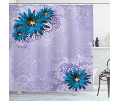 Graphic Ornament Flowers Shower Curtain