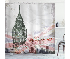 Vintage Big Ben London Shower Curtain