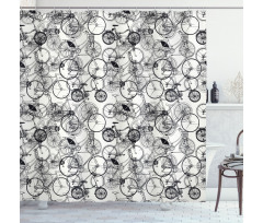 Vintage Retro Bicycle Shower Curtain
