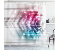 Futuristic Geometric Shower Curtain