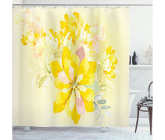 Romantic Yellow Flowers Shower Curtain