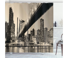 NYC Night Bridge View Shower Curtain