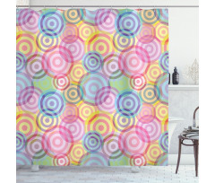 Geometric Circles Rounds Shower Curtain