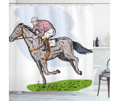 Horse Racing Sketch Shower Curtain