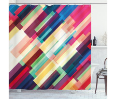 Geometric Color Lines Shower Curtain