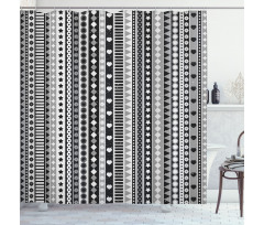 Geometric Ribbon Stripes Shower Curtain