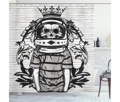 Skull Astronaut Man Shower Curtain