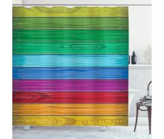 Colorful Wood Stripes Shower Curtain