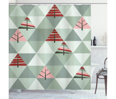 Illustration of Triangles Shower Curtain