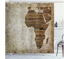Wooden Plank Map Shower Curtain