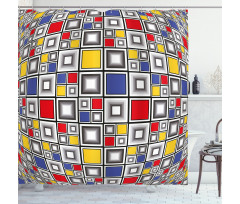 Colored Mosaic Square Shower Curtain