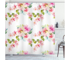 Watercolor Petals Shower Curtain