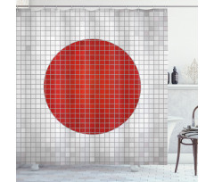 Mosaic Flag of Japan Shower Curtain