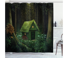 Surreal Forest House Shower Curtain