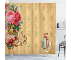Romantic Country Roses Shower Curtain