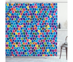 Vivid Mosaic Design Shower Curtain