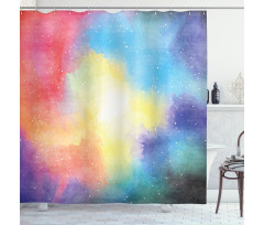 Watercolor Star Galaxy Shower Curtain