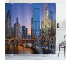Chicago River Scenery Shower Curtain