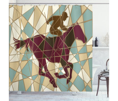 Stable Jockey Silhouette Shower Curtain