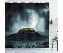 Full Moon and Castle Shower Curtain