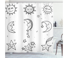 Sketchy Image Sun Shower Curtain