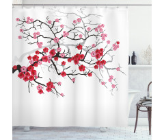 Blossoms Sakura Plant Shower Curtain