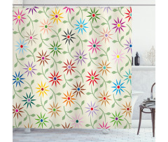 Colorful Graphic Garden Shower Curtain