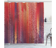Wavy Mosaic Pixelated Shower Curtain