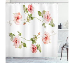 Rose Flower Petals Shower Curtain