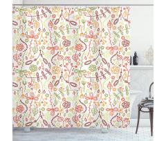 Orange Leaves Harvest Shower Curtain