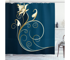 Swirled Flower Petals Shower Curtain