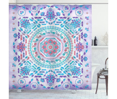 Floral Medallion Design Shower Curtain