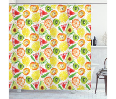 Watermelon Kiwi Avocado Shower Curtain