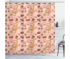 Cupcakes Cookies Donuts Shower Curtain