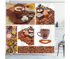 Sweets and Coffee Beans Shower Curtain