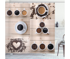 Coffee Mugs Snacks Beans Shower Curtain